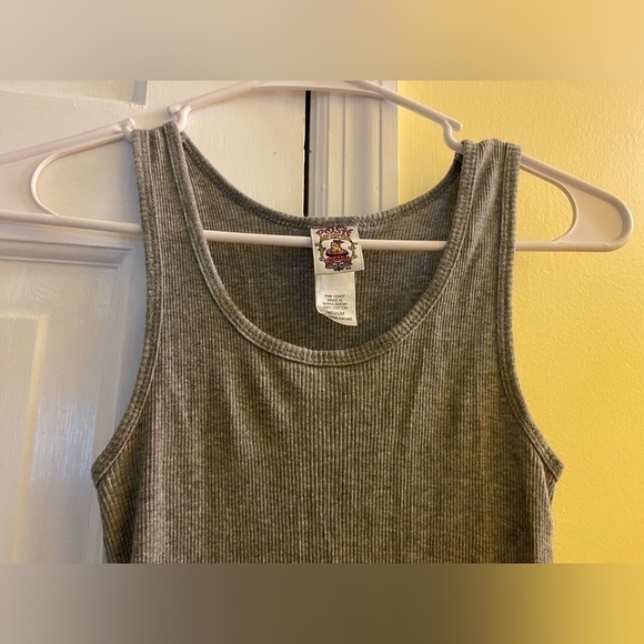 Womens Size Medium Gray Ribbed Sleeveless Tank Top - Picture 3 of 4